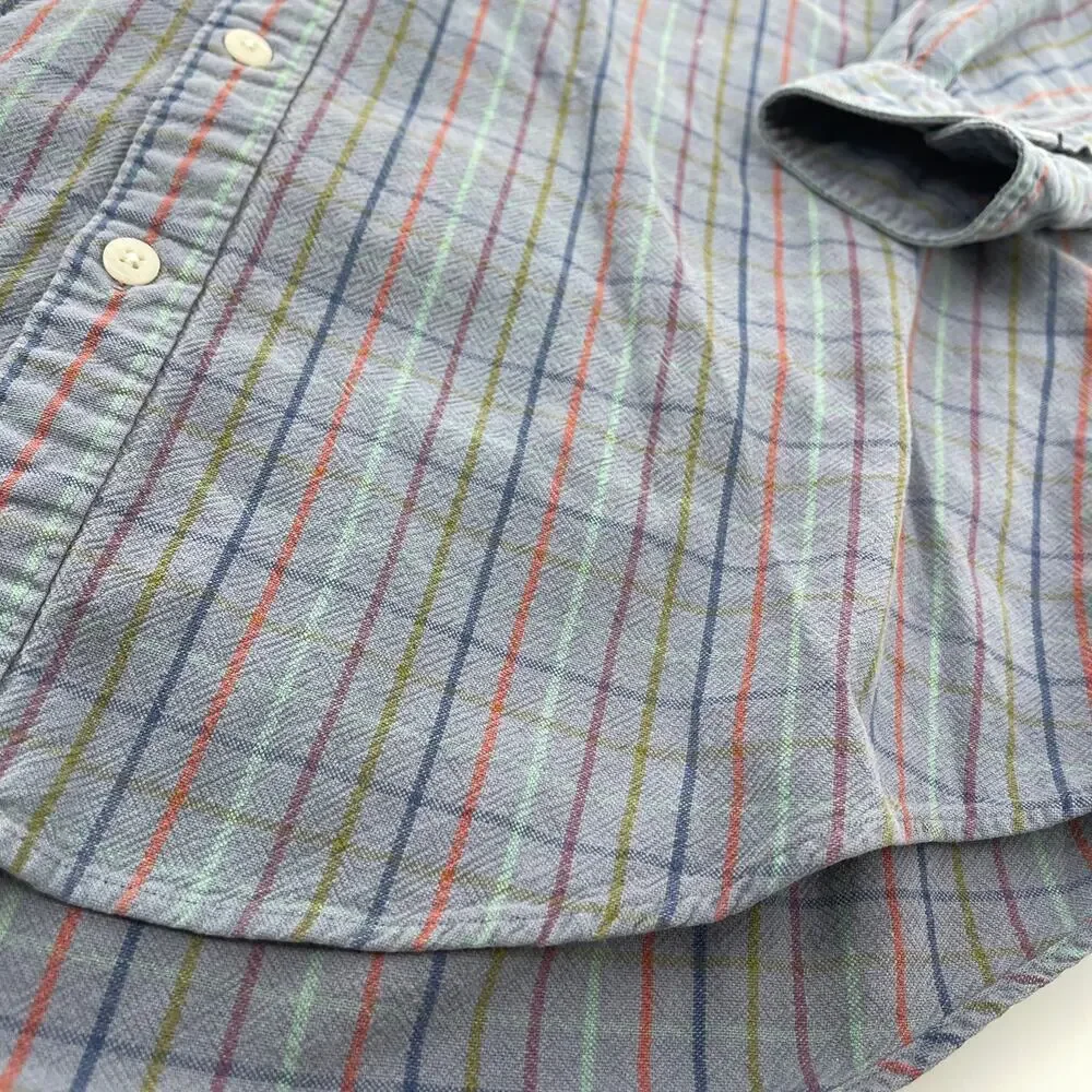L.L. Bean Vintage 100% Cotton Button Down Shirt Long Sleeve 80s Large Tall
